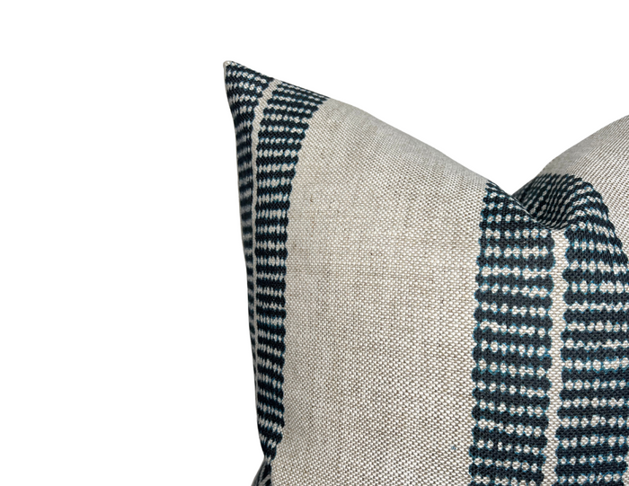 Dekowe Band Pillow Cover In Indigo McLaurin + Piercy Textiles