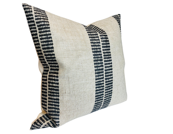 Dekowe Band Pillow Cover In Jet McLaurin + Piercy Textiles