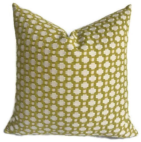 dekowe Betwixt Pillow Cover in Chartreuse Schumacher Textiles