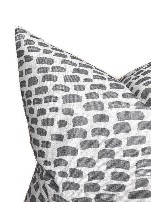Dekowe Brush Pillow Cover In Slate Grey McLaurin + Piercy Textiles