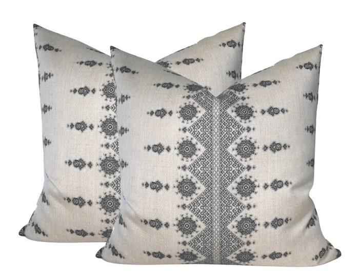 Dekowe Carmania Pillow Cover In Charcoal Indoor Outdoor Pillows Peter Dunham Textiles