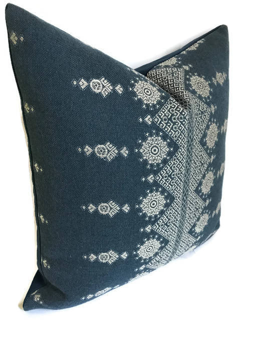Dekowe Carmania Pillow Cover In Indigo Indoor Outdoor Pillows Peter Dunham Textiles