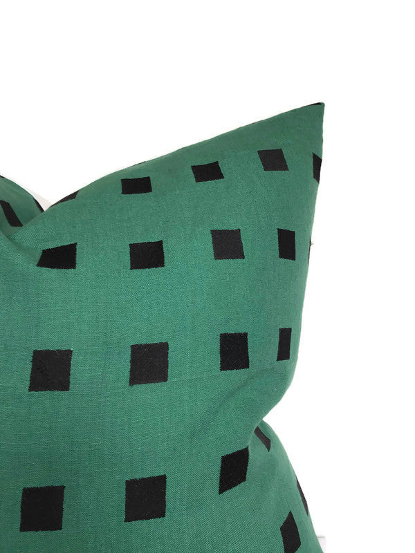 Dekowe Chalet Embroidered Pillow Cover In Green + Black Kelly Wearstler Textiles