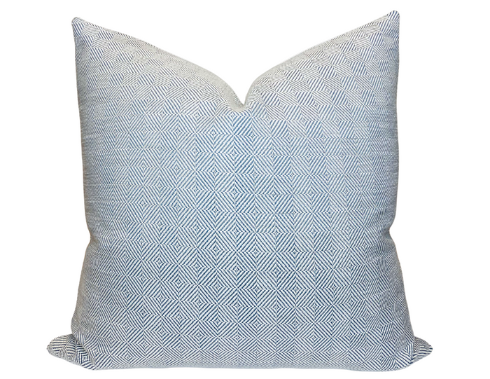 dekowe Chelsea Square Pillow Cover in Blue Haven Indoor Outdoor Pillow - Rose Tarlow for Perennials