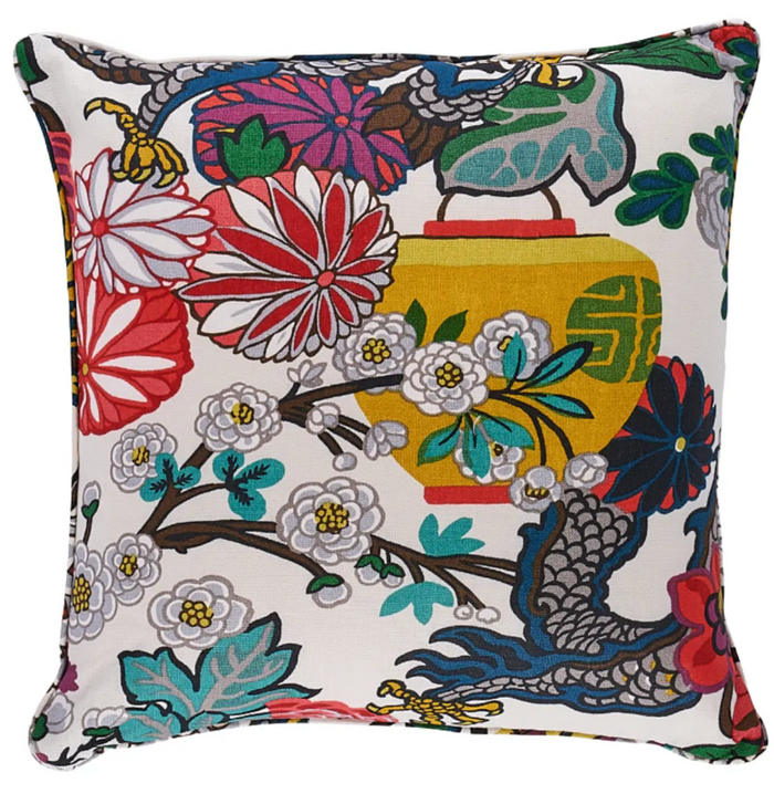 Dekowe Chiang Mai Dragon Pillow Cover In Alabaster Schumacher Textiles