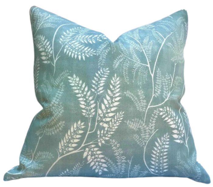 dekowe Chiara Floral Pillow Cover in Sky Blue Lisa Fine Textiles