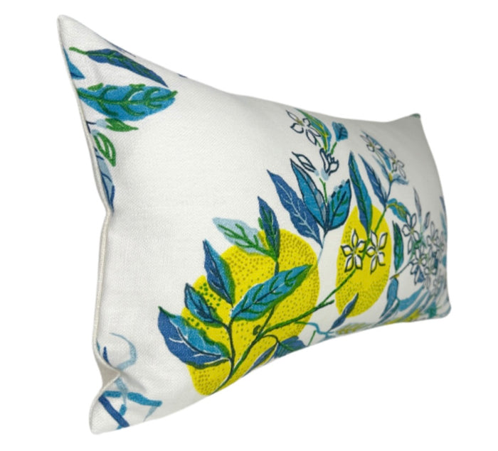 Dekowe Citrus Garden Pillow Cover In Pool Blue F. Schumacher Textiles