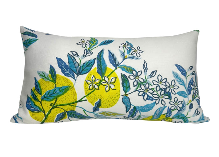 dekowe Citrus Garden Pillow Cover in Pool Blue F. Schumacher Textiles