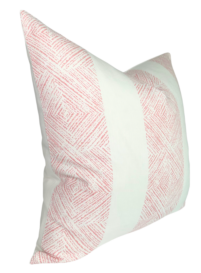 Dekowe Clipperton Stripe Pillow Cover In Blush Pink