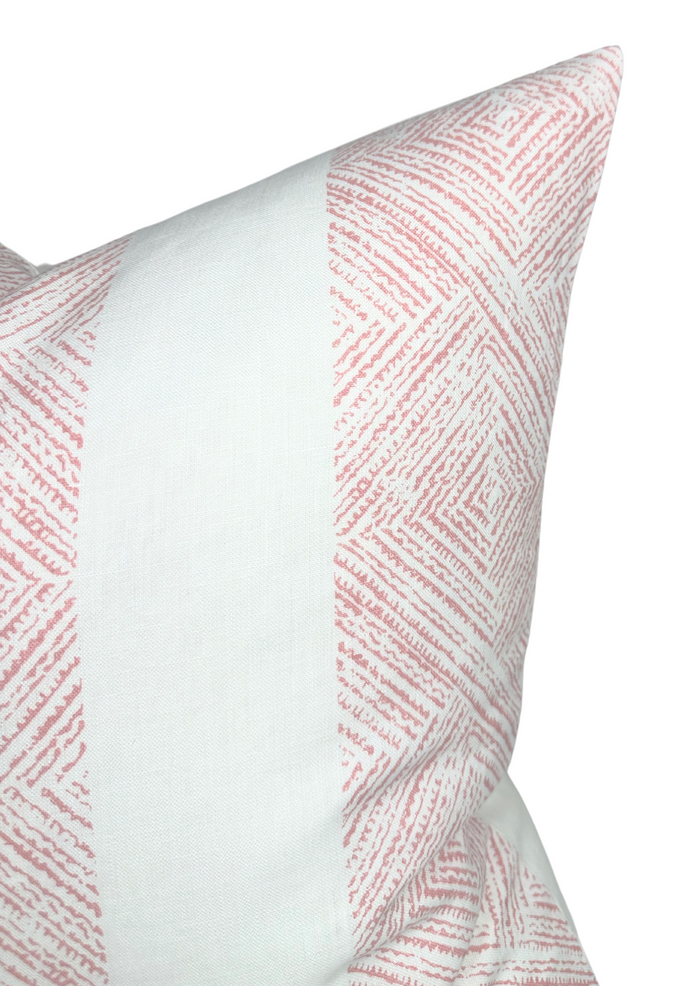Dekowe Clipperton Stripe Pillow Cover In Blush Pink