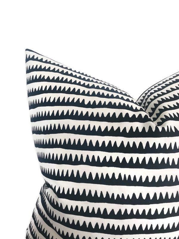 Dekowe Corfu Stripe Pillow Cover In Black Schumacher Textiles