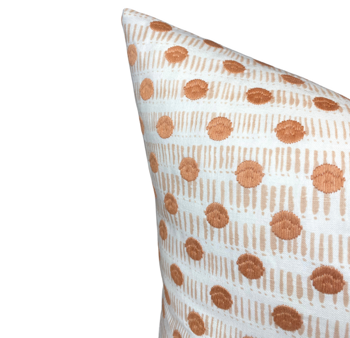 Dekowe Dash Dot Embroidered Pillow Cover In Blush Rebecca Atwood Textiles