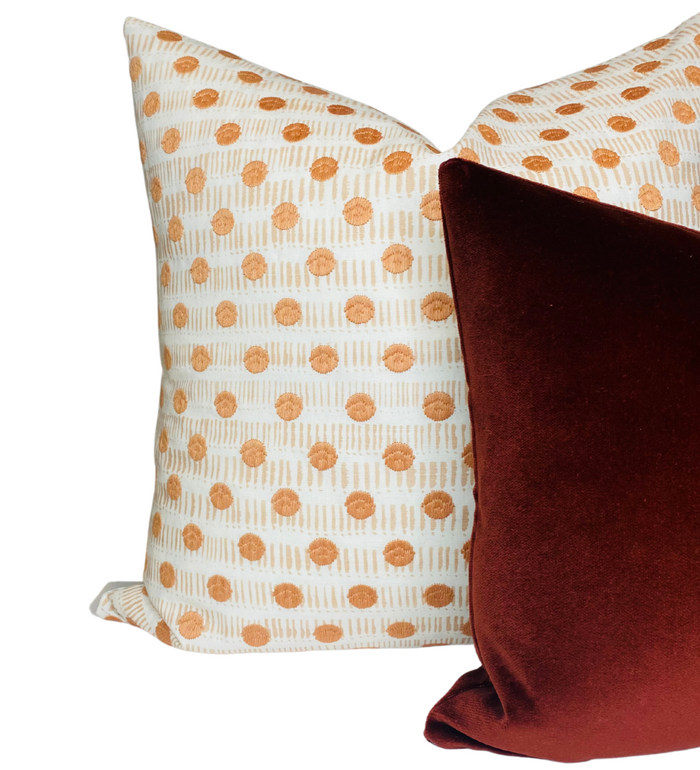 Dekowe Dash Dot Embroidered Pillow Cover In Blush Rebecca Atwood Textiles