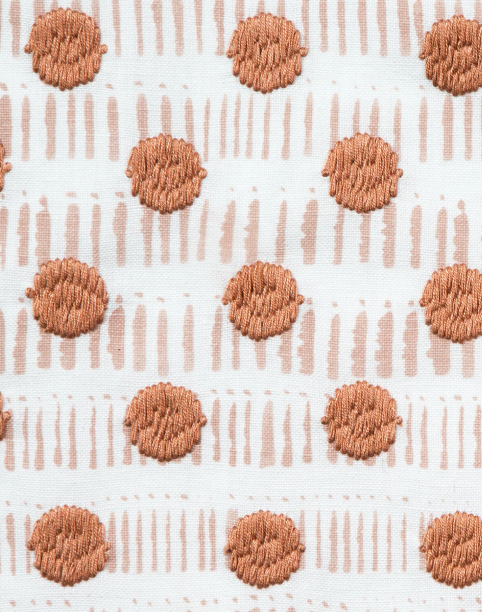 Dekowe Dash Dot Embroidered Pillow Cover In Blush Rebecca Atwood Textiles