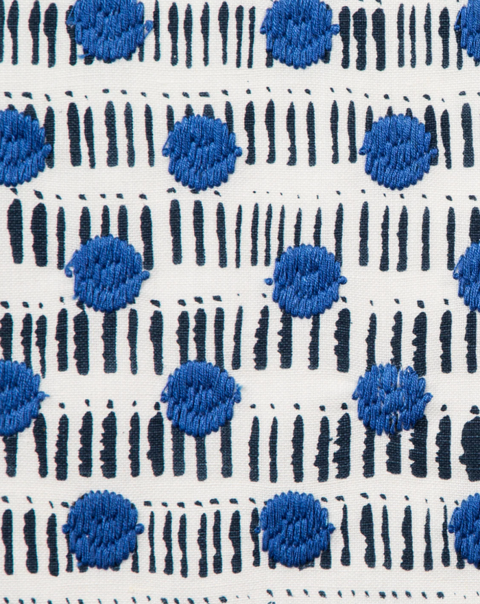 Dekowe Dash Dot Embroidered Pillow Cover In Navy Rebecca Atwood Textiles
