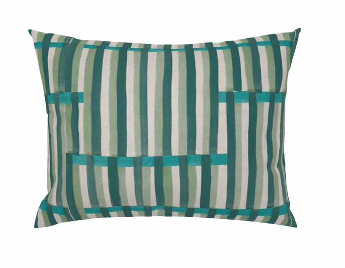 dekowe Anni Stripe Pillow Cover in Green