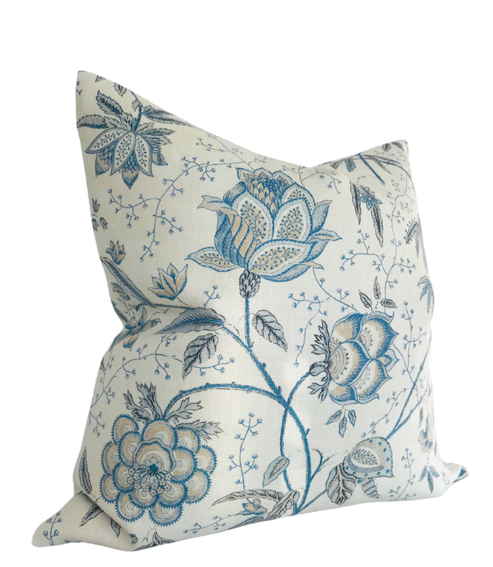 Dekowe Aqua Floral Pillow Cover