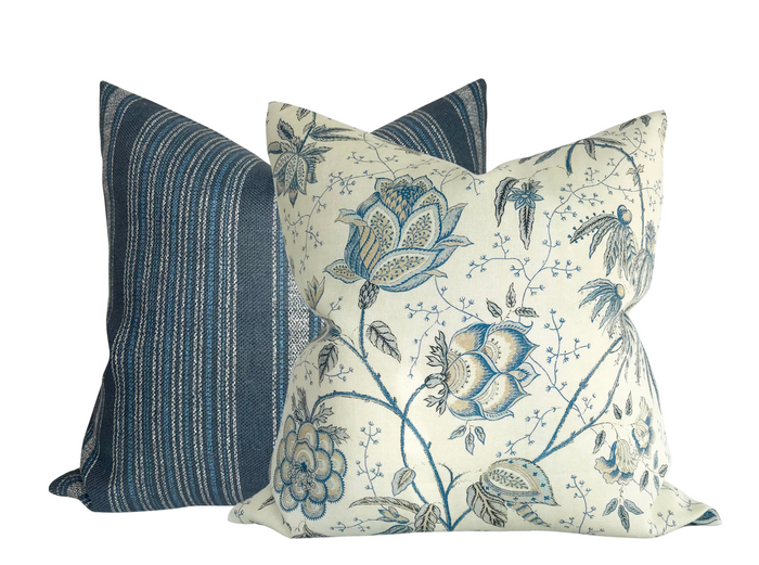 Dekowe Aqua Floral Pillow Cover
