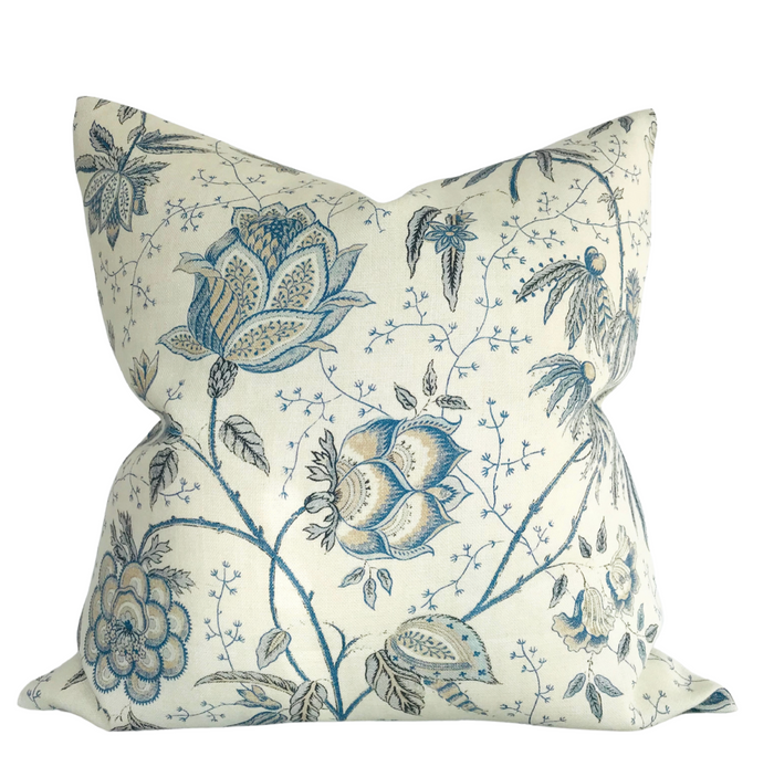 dekowe Aqua Floral Pillow Cover