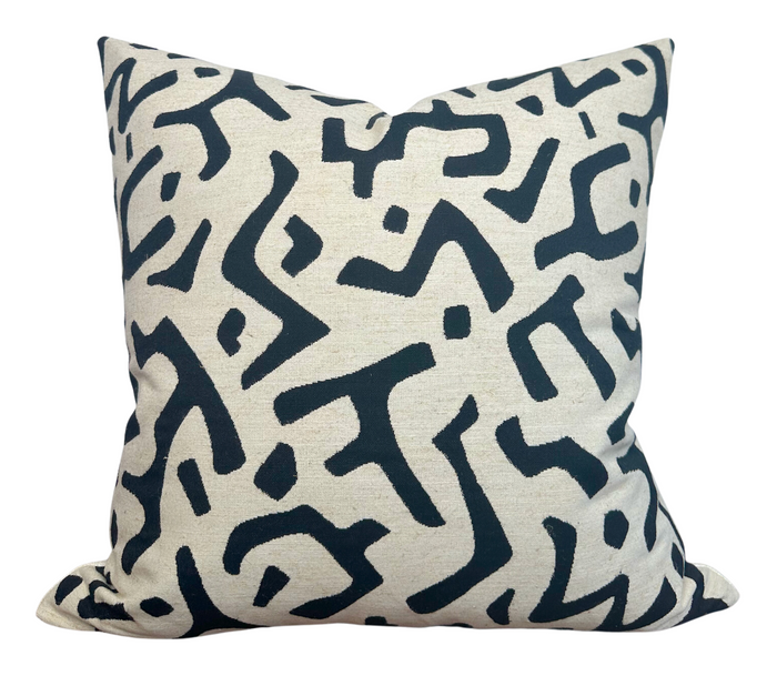 dekowe Aria Pillow Cover in Tan on Black