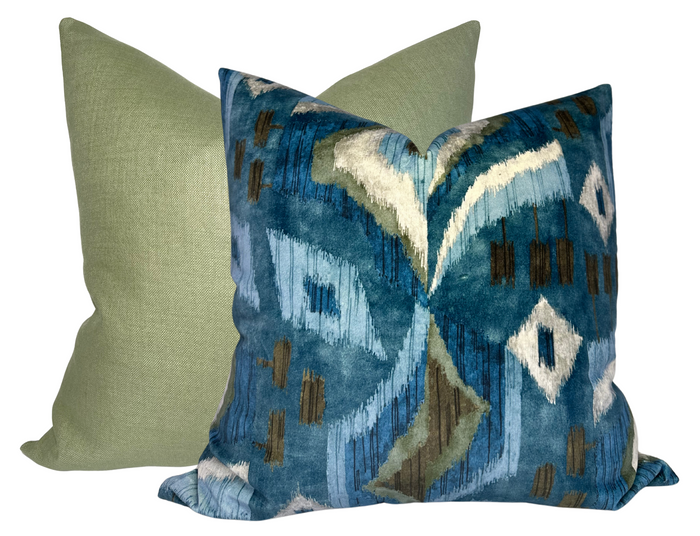 Dekowe Artesian Velvet Pillow Cover In Mineral