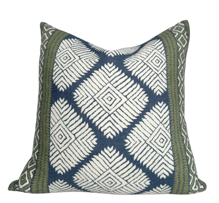 dekowe Austin Pillow Cover in Bluestone + Green
