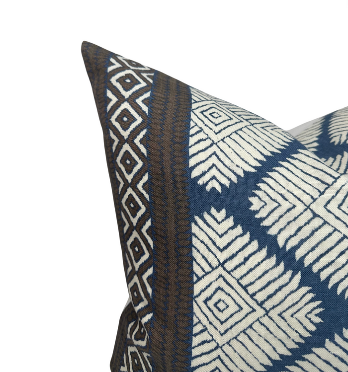 Dekowe Austin Pillow Cover In Brown + Navy