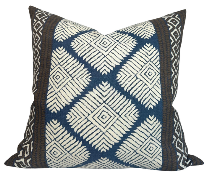 dekowe Austin Pillow Cover in Brown + Navy