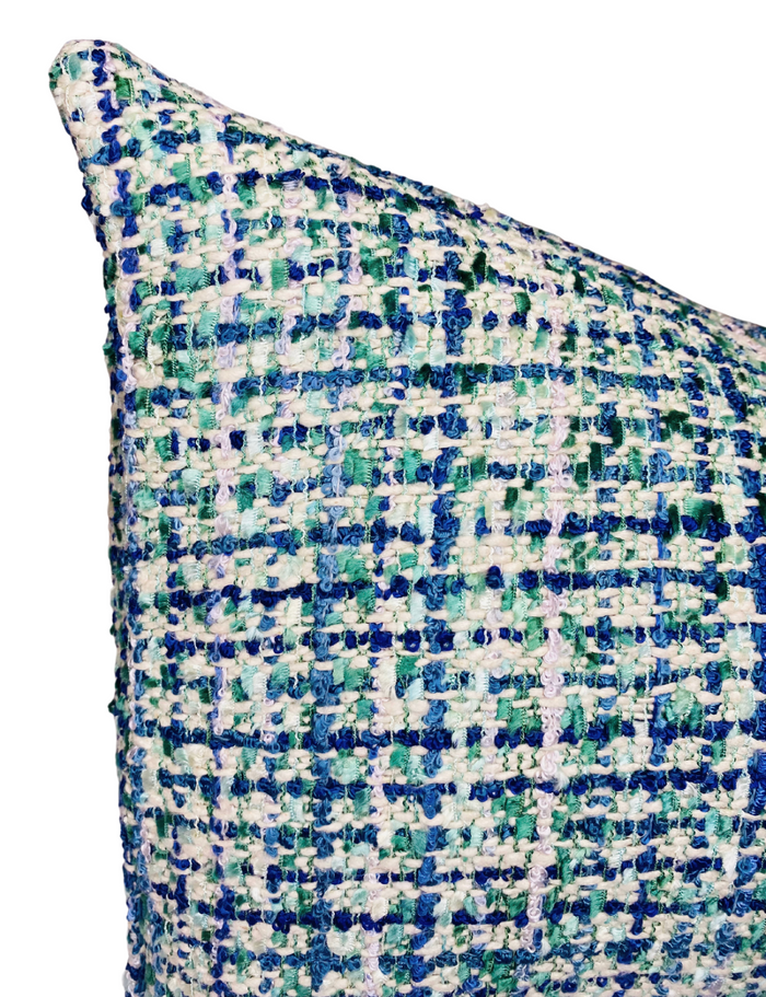 Dekowe Babe's Tweed Pillow Cover In Blue + Green