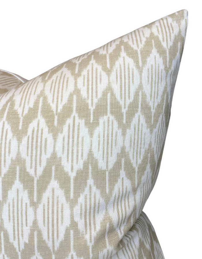 Dekowe Balin Ikat Pillow Cover In Beige