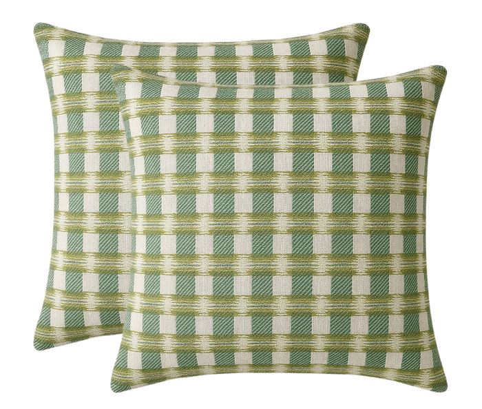 Dekowe Beaumois Woven Pillow Cover In Green