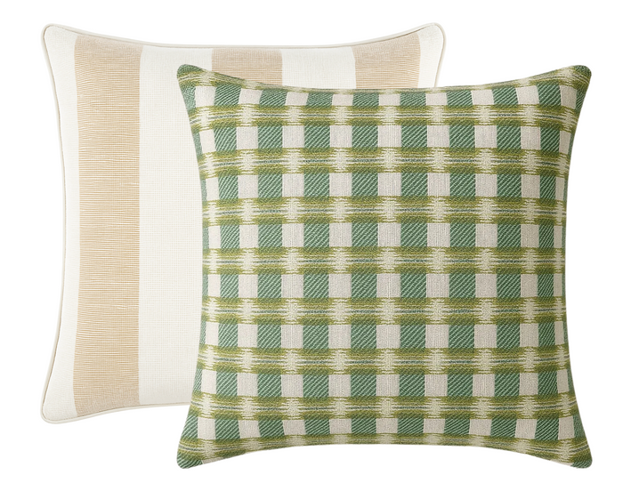 Dekowe Beaumois Woven Pillow Cover In Green