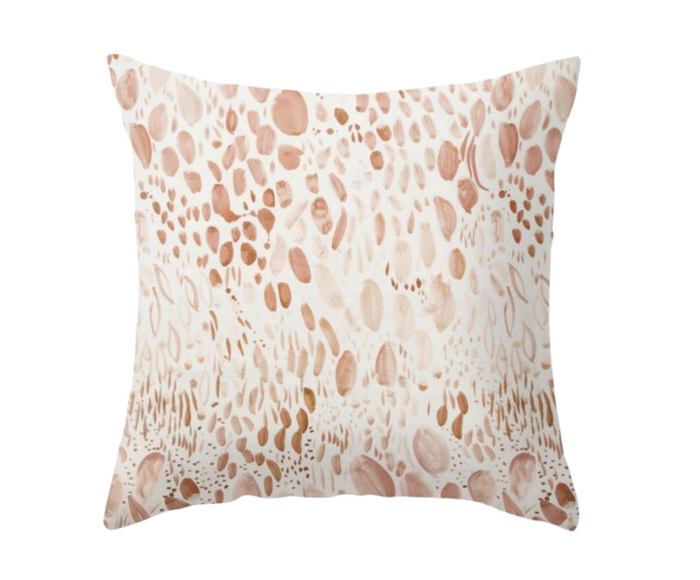 Dekowe Blooms Pillow Cover In Blushing Taupe