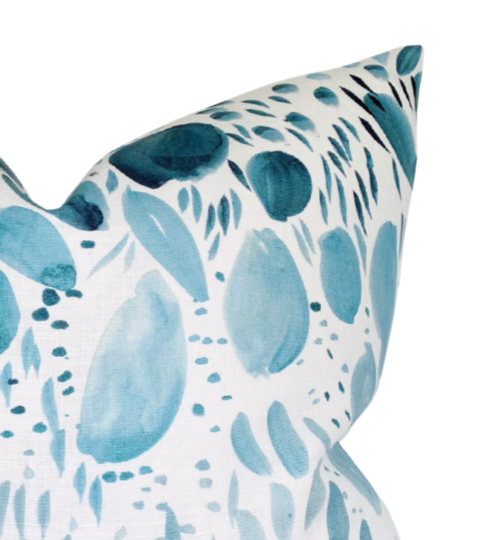 Dekowe Blooms Pillow Cover In Ocean Ombré