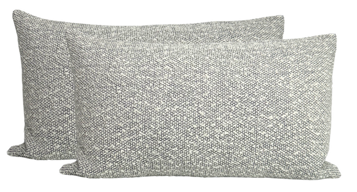 Dekowe Boucle Pillow Cover In Ivory + Black