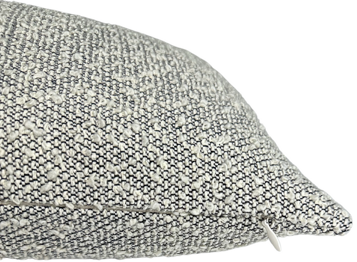 Dekowe Boucle Pillow Cover In Ivory + Black