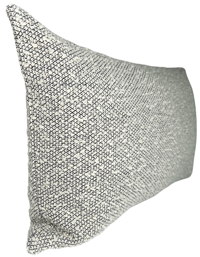 Dekowe Boucle Pillow Cover In Ivory + Black