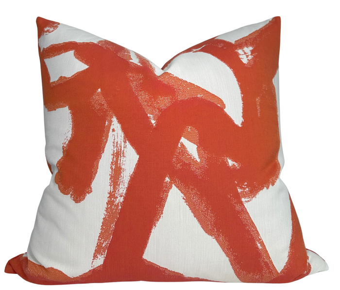 dekowe Brushstrokes Pillow Cover in Persimmon