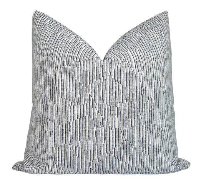 dekowe Cadence Striped Pillow Cover in Denim Blue