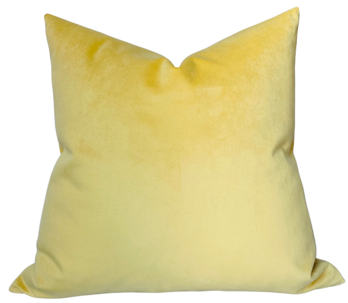 dekowe Canary Yellow Velvet Pillow Cover
