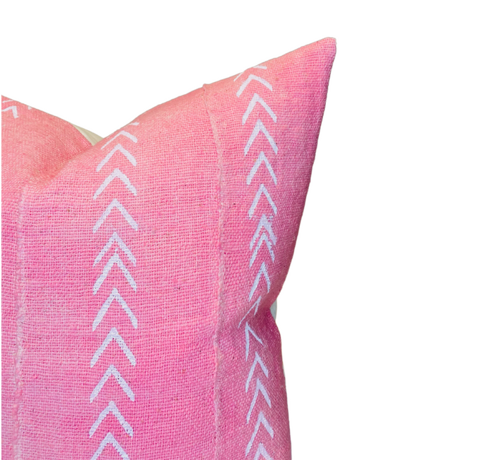 Dekowe Chevron Print Mudcloth Pillow Cover In Pink