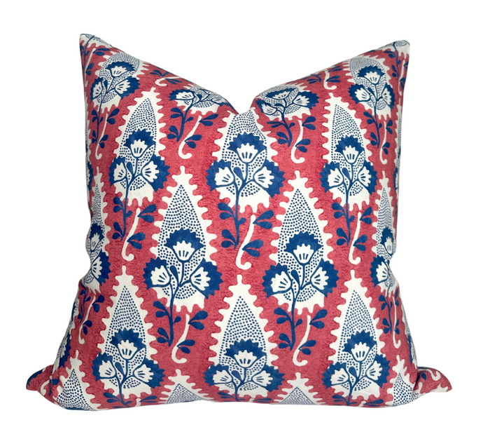 dekowe Cornwall Floral Pillow Cover in Red