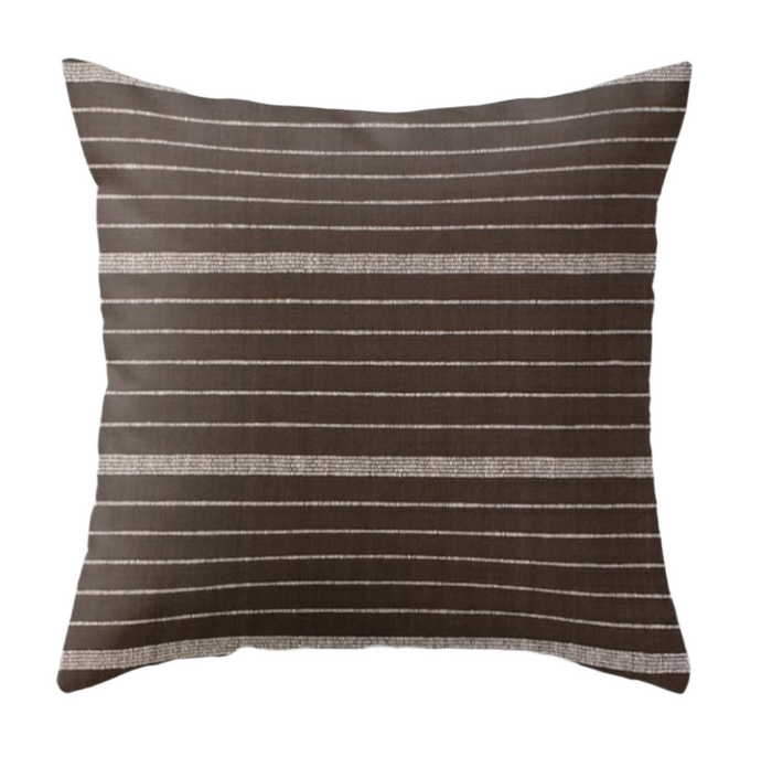 dekowe Cusco Stripe Pillow Cover in Chocolate