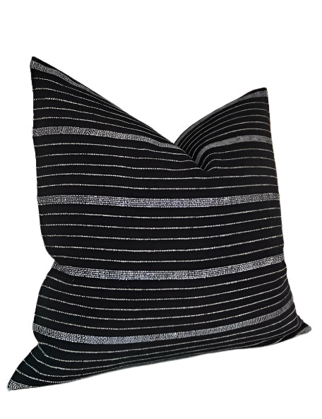 Dekowe Cusco Stripe Pillow Cover In Jet Black