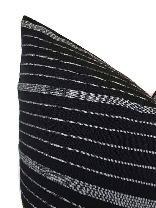 Dekowe Cusco Stripe Pillow Cover In Jet Black