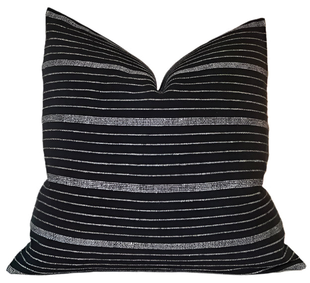 dekowe Cusco Stripe Pillow Cover in Jet Black