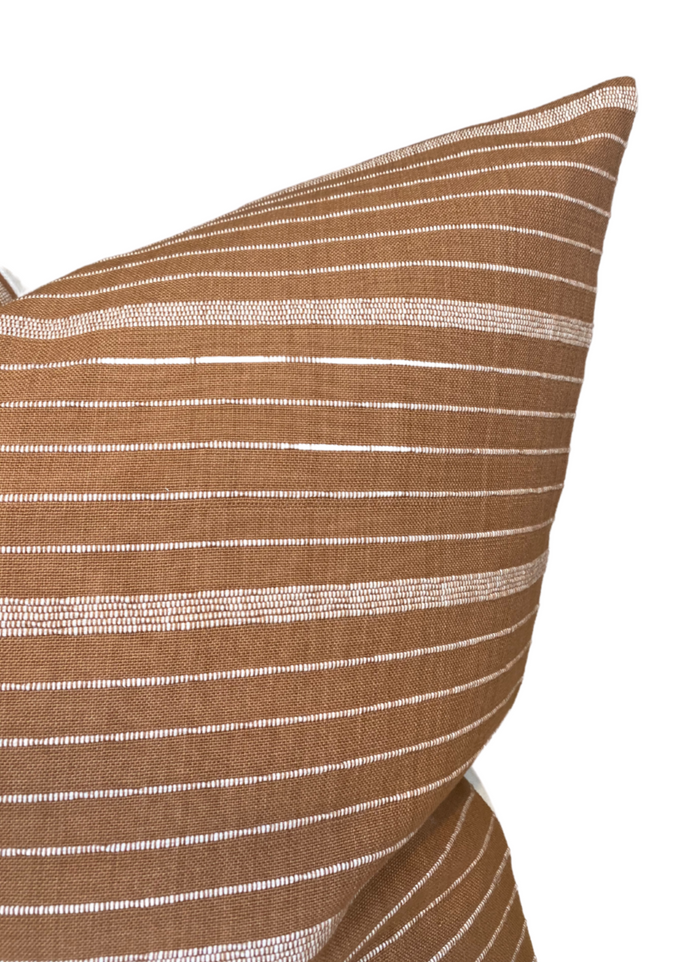 Dekowe Cusco Stripe Pillow Cover In Terracotta