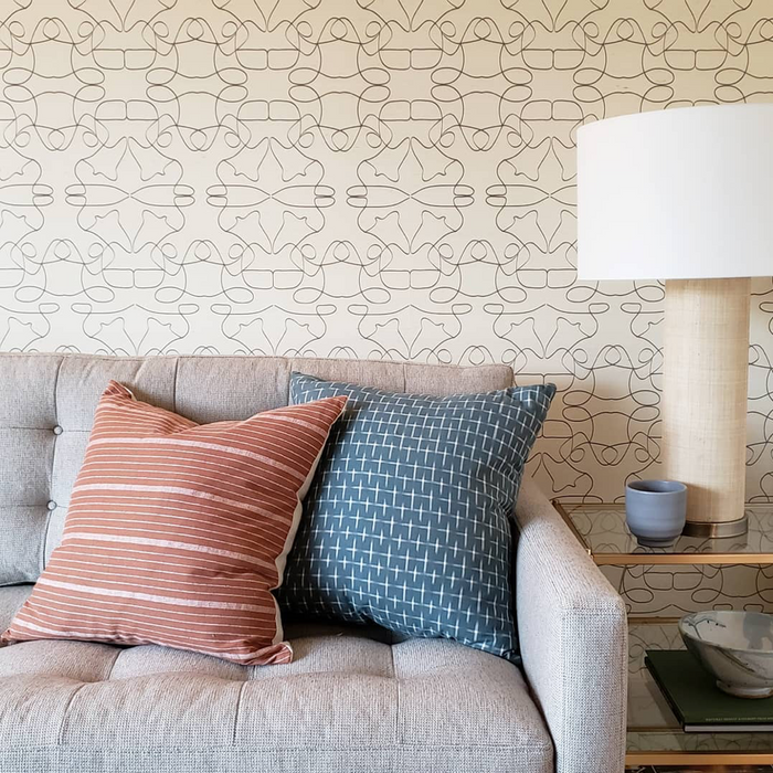 Dekowe Cusco Stripe Pillow Cover In Terracotta