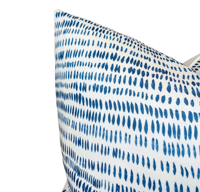 Dekowe Dashes Pillow Cover In Navy Blue