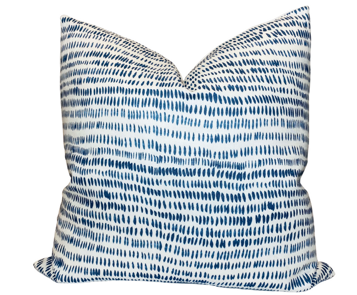 dekowe Dashes Pillow Cover in Navy Blue